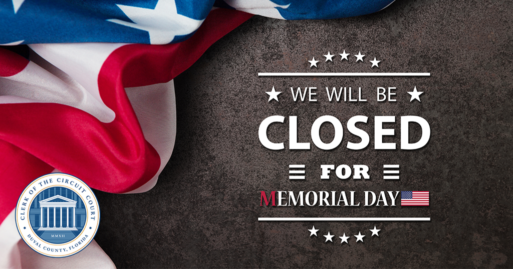 American flag folder with a closure message for Memorial Day
